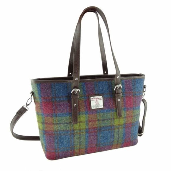 Tweed Bag Tote Handbags Spey Large Made In Scotland Multi Colour :') - Picture 1 of 1